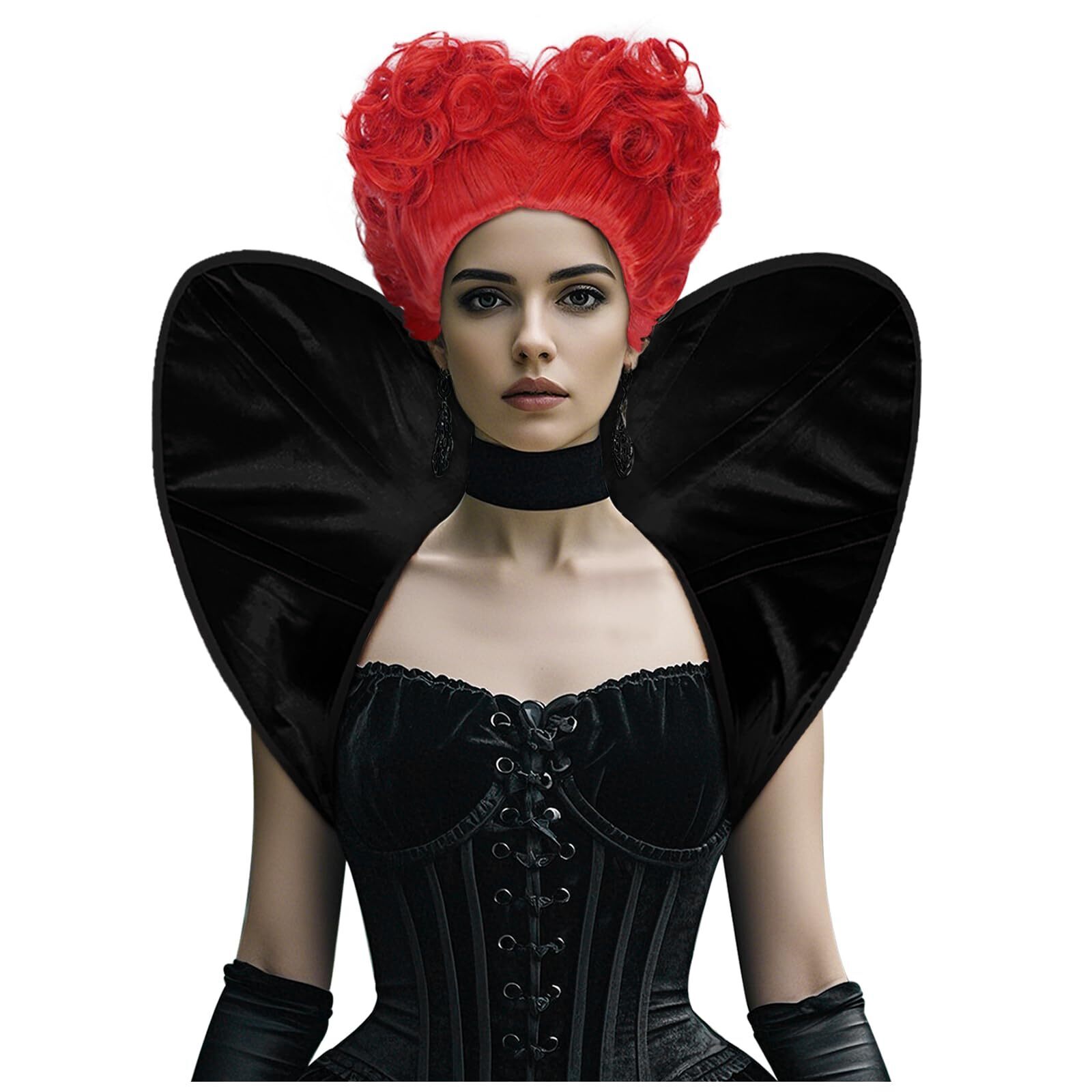 9988 Queen Of Hearts Costume Set - Victorian Gothic Collar &